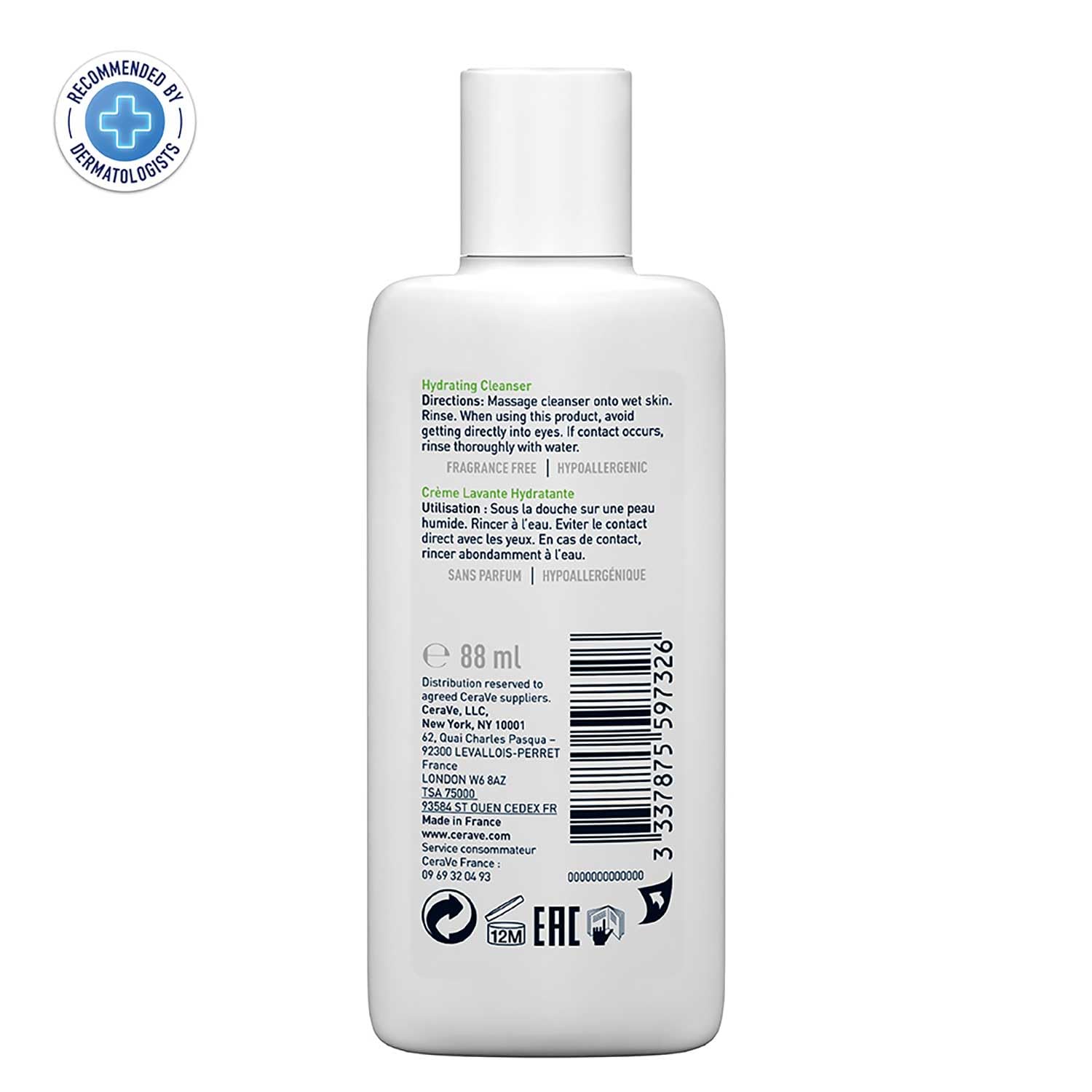 Cerave Hydrating Cleanser For Normal to Dry Skin-88ml