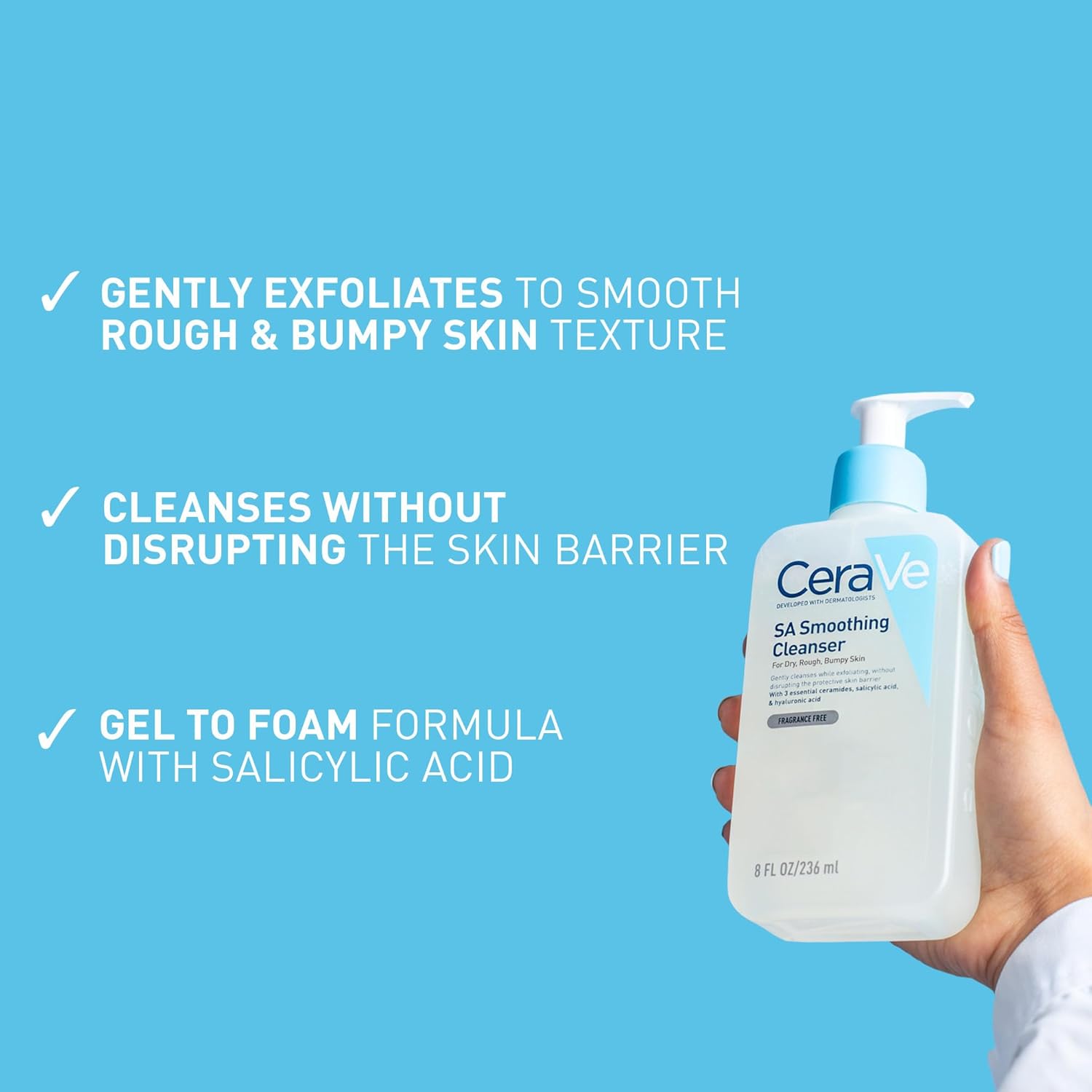 Cerave SA Smoothing Cleanser For Dry, Rough, Bumpy Skin-236ml thumbnail 10