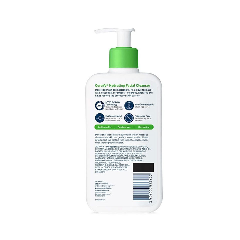 Cerave Hydrating Facial Cleanser For Normal to Dry Skin-355ml