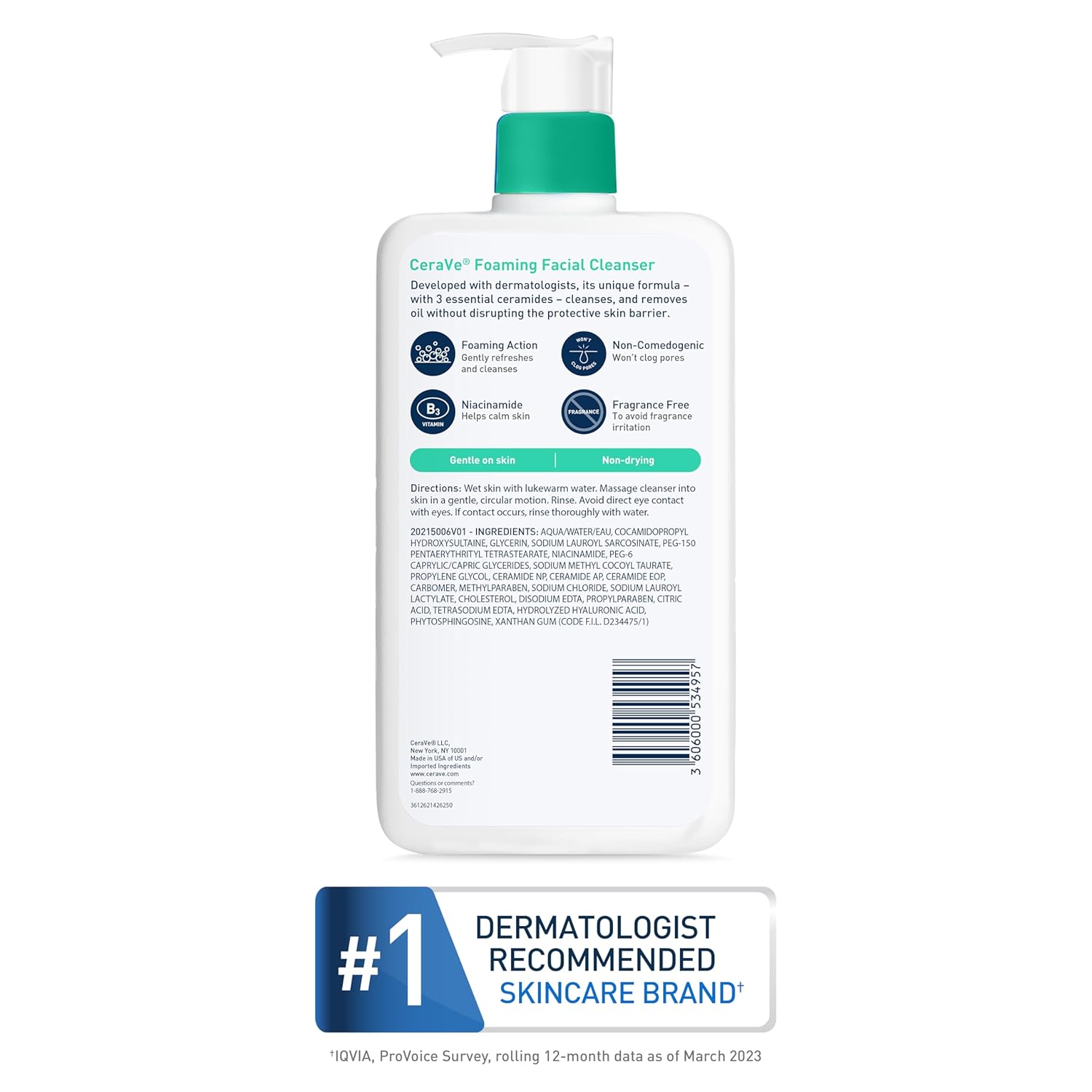 Cerave Foaming Facial Cleanser For Normal to Oily Skin-473ml