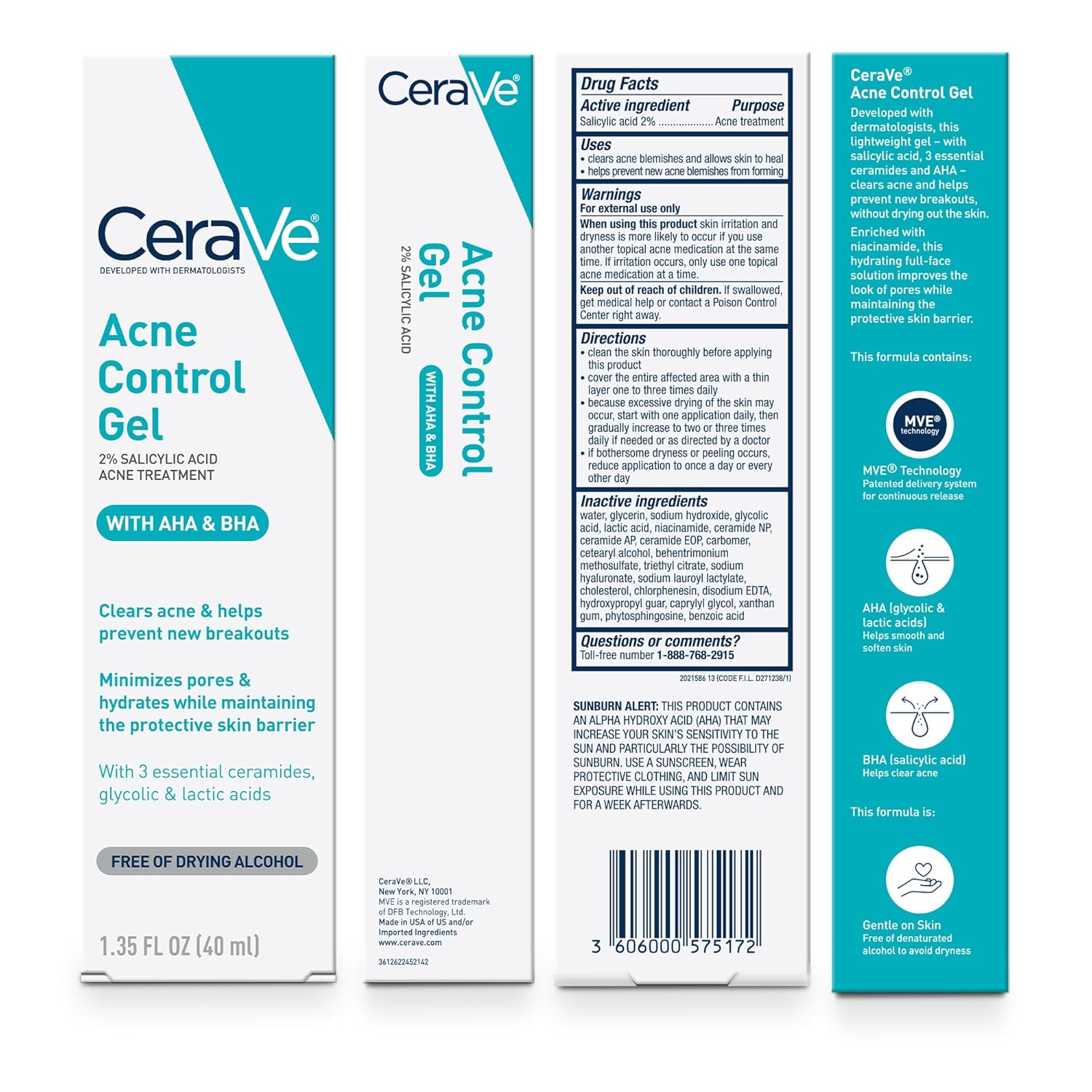 Cerave Acne Control Gel with AHA & BHA-40ml