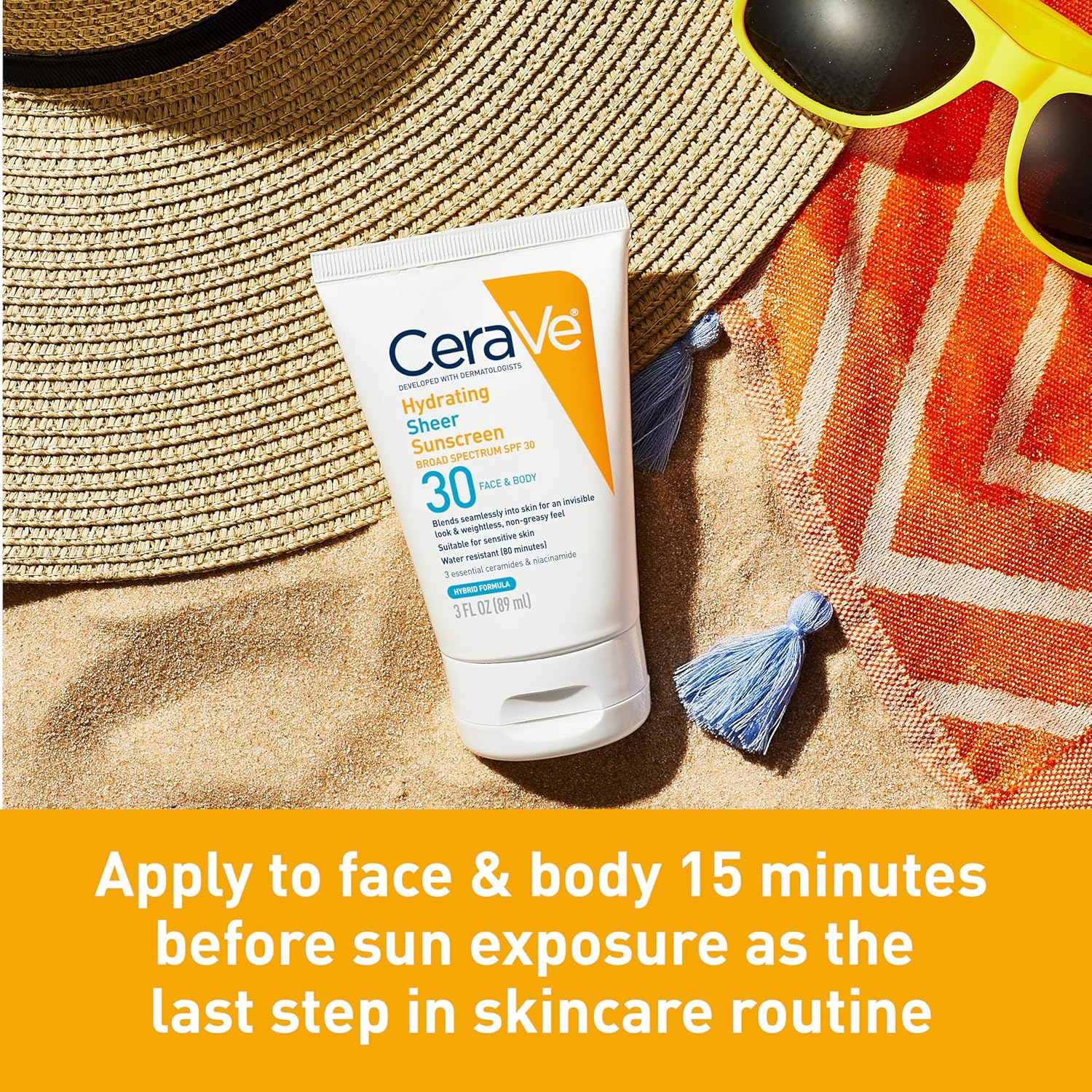 Cerave Hydrating Sheer Sunscreen Broad Spectrum SPF 30 for Face & Body-89ml thumbnail 9