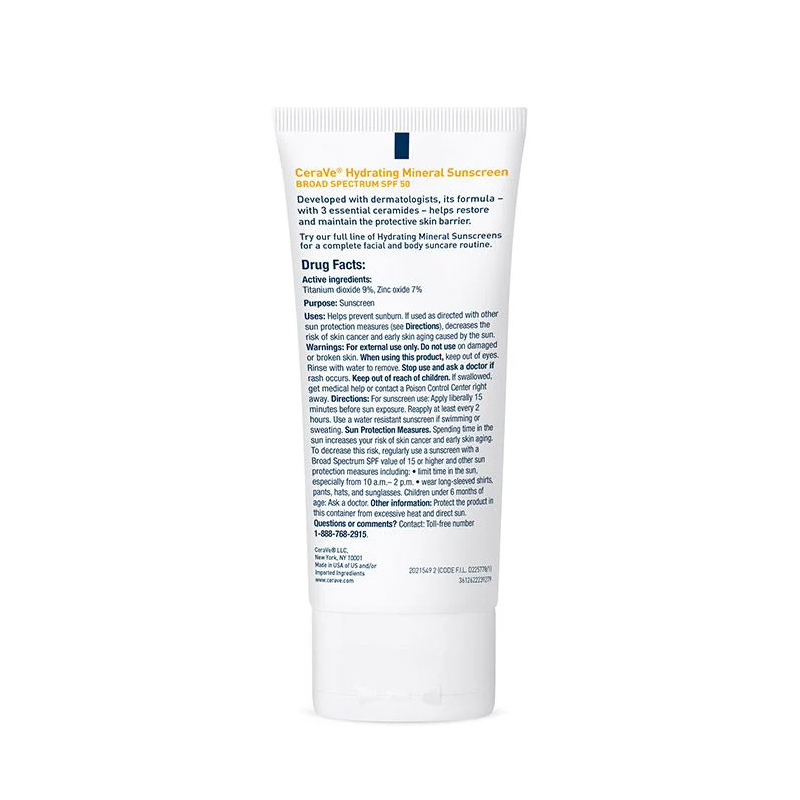 Cerave Hydrating Mineral SPF 50 Face Sunscreen-75ml thumbnail 3