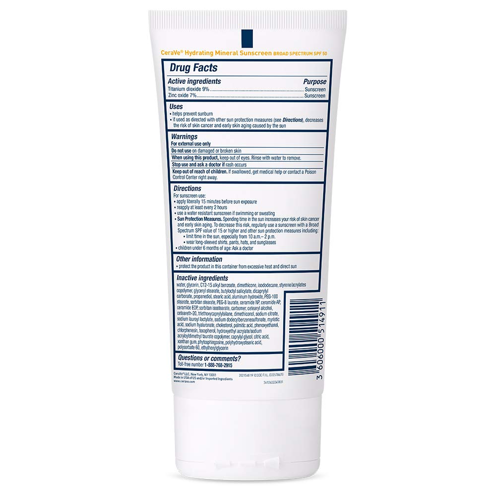 Cerave Hydrating Mineral SPF 50 Body Sunscreen-150ml