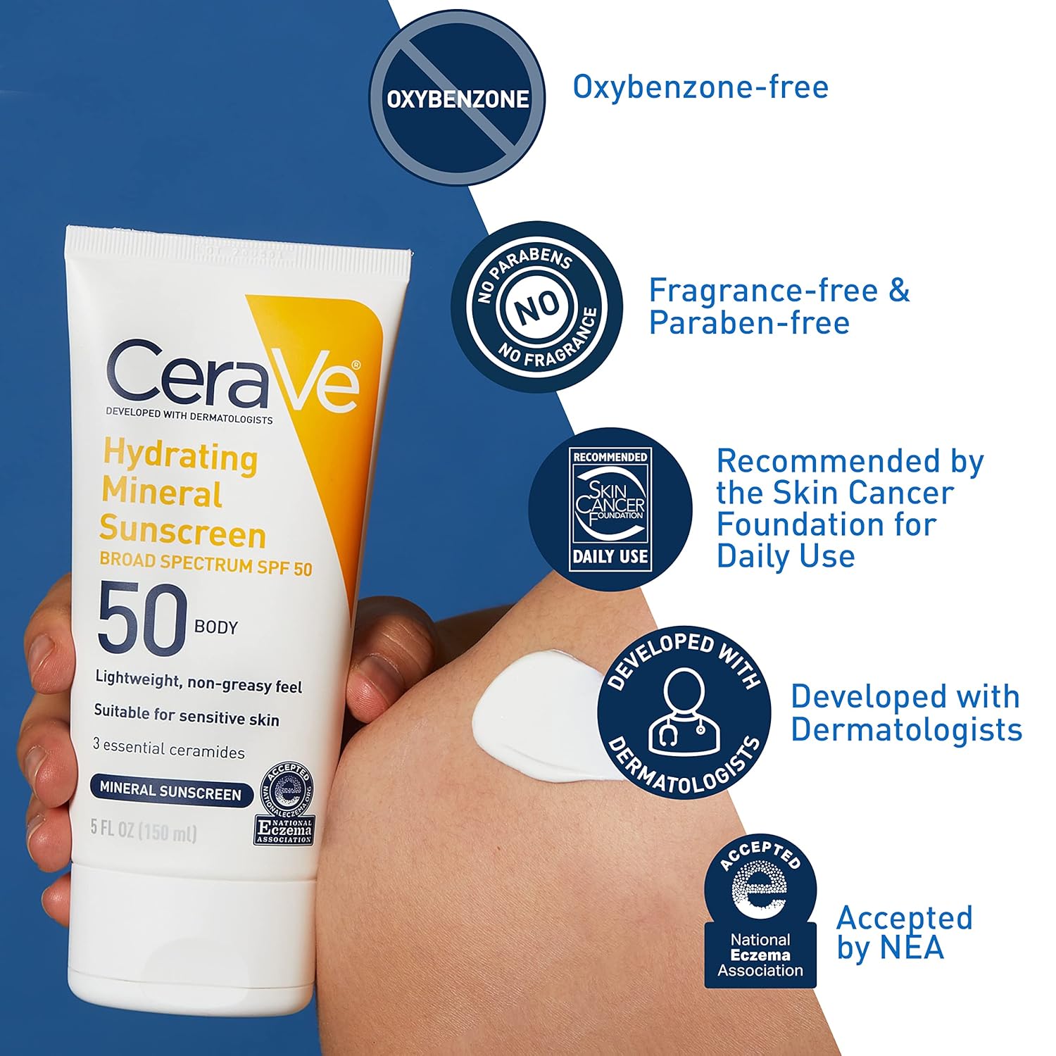 Cerave Hydrating Mineral SPF 50 Body Sunscreen-150ml thumbnail 4