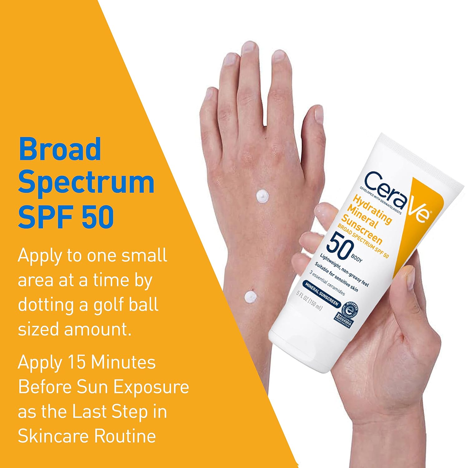 Cerave Hydrating Mineral SPF 50 Body Sunscreen-150ml thumbnail 5