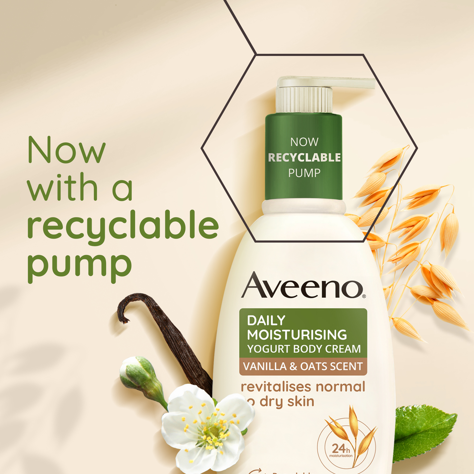 Aveeno Daily Moisturising Yogurt Body Cream with Vanilla & Oat Scent-300ml