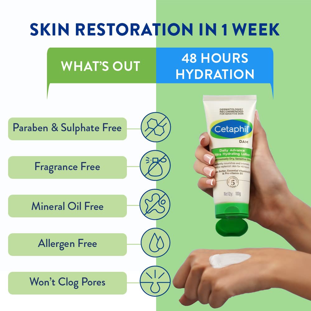 Cetaphil DAM Daily Advance Ultra Hydrating Lotion for Sensitive Skin-100g thumbnail 5