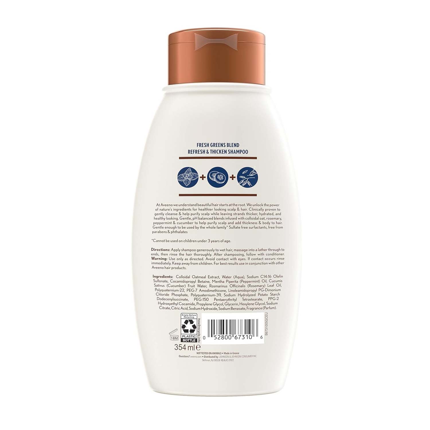 Aveeno Fresh Greens Blend Refresh & Thicken Shampoo-354ml