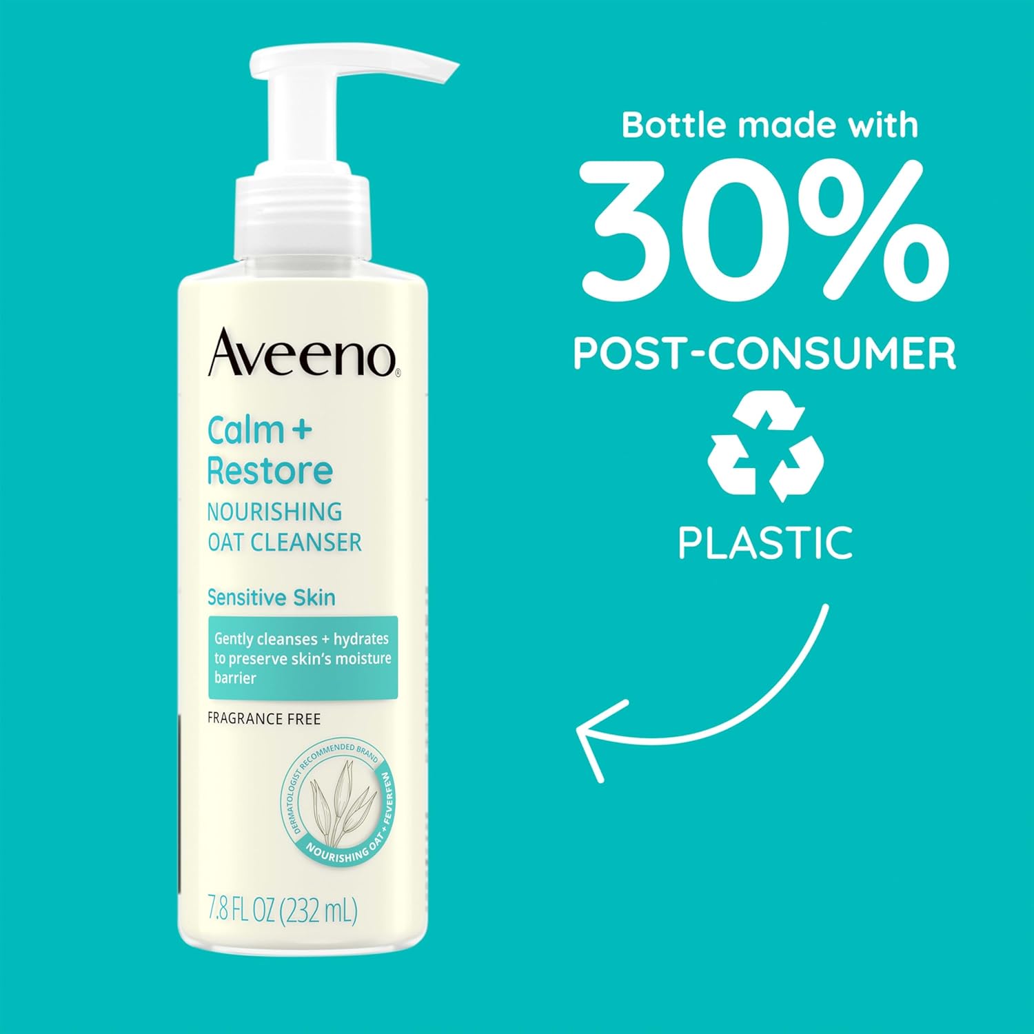 Aveeno Calm + Restore Nourishing Oat Cleanser-232ml thumbnail 3