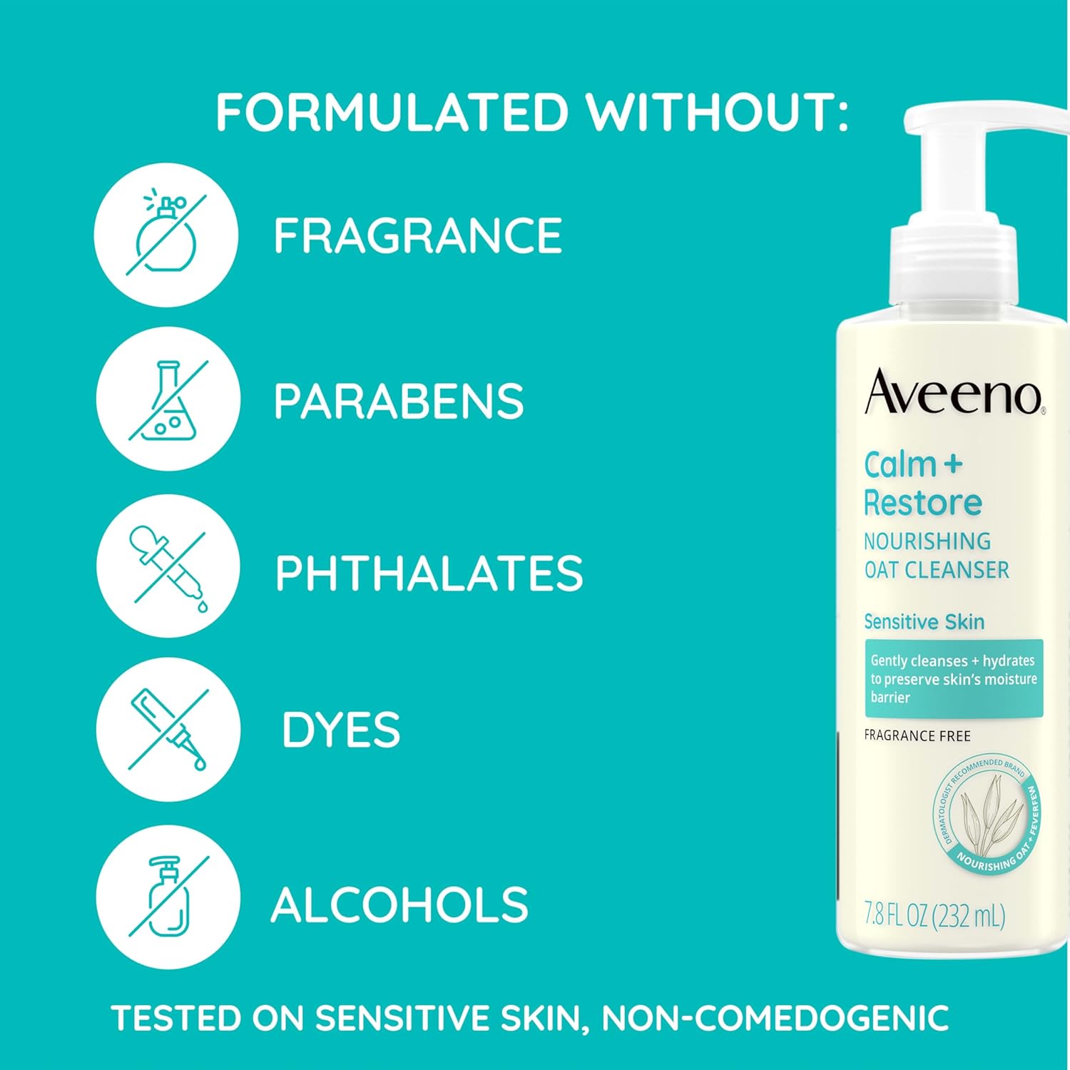 Aveeno Calm + Restore Nourishing Oat Cleanser-232ml thumbnail 4