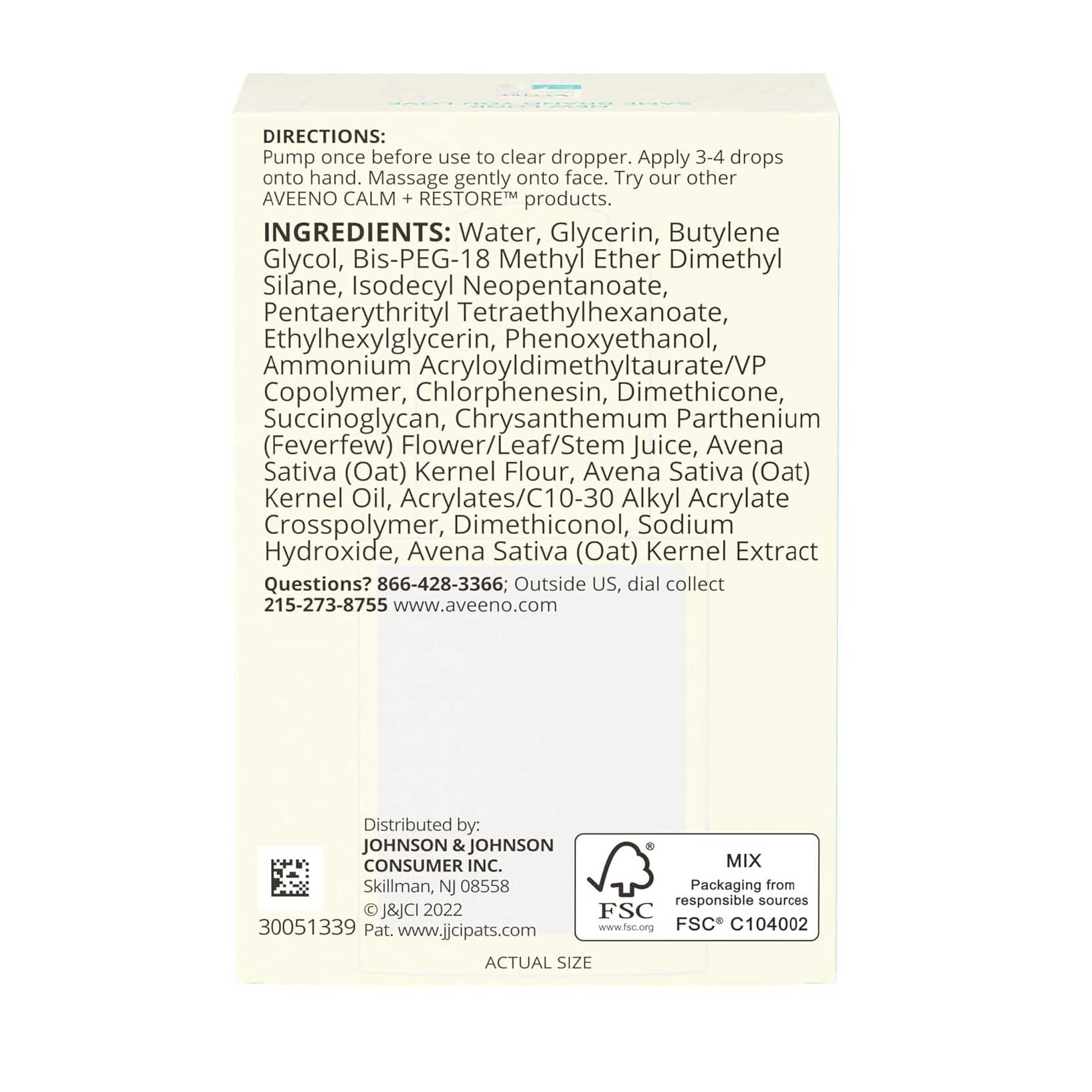 Aveeno Calm+ Restore Triple Oat Serum-30ml