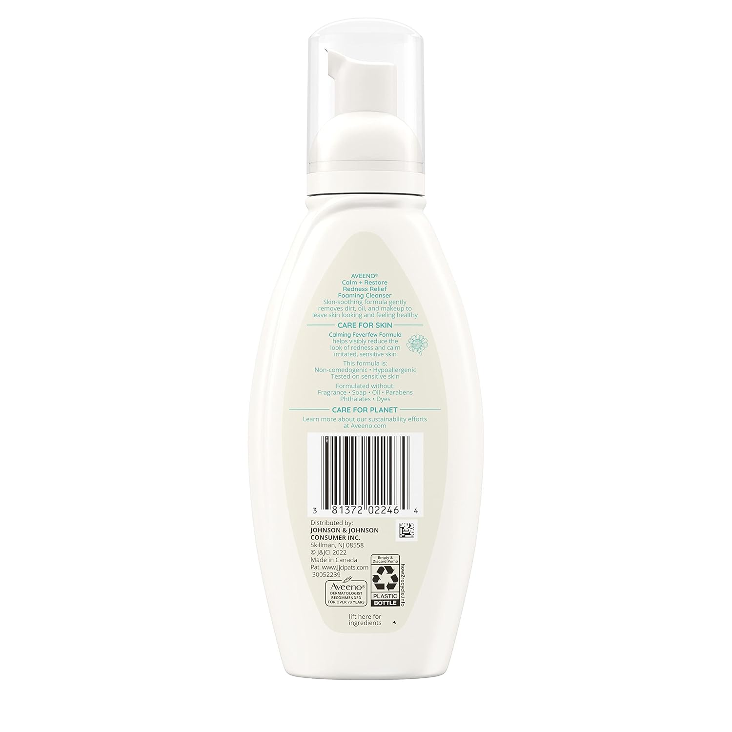 Aveeno Calm+ Restore Redness Relief Foaming Cleanser-180ml