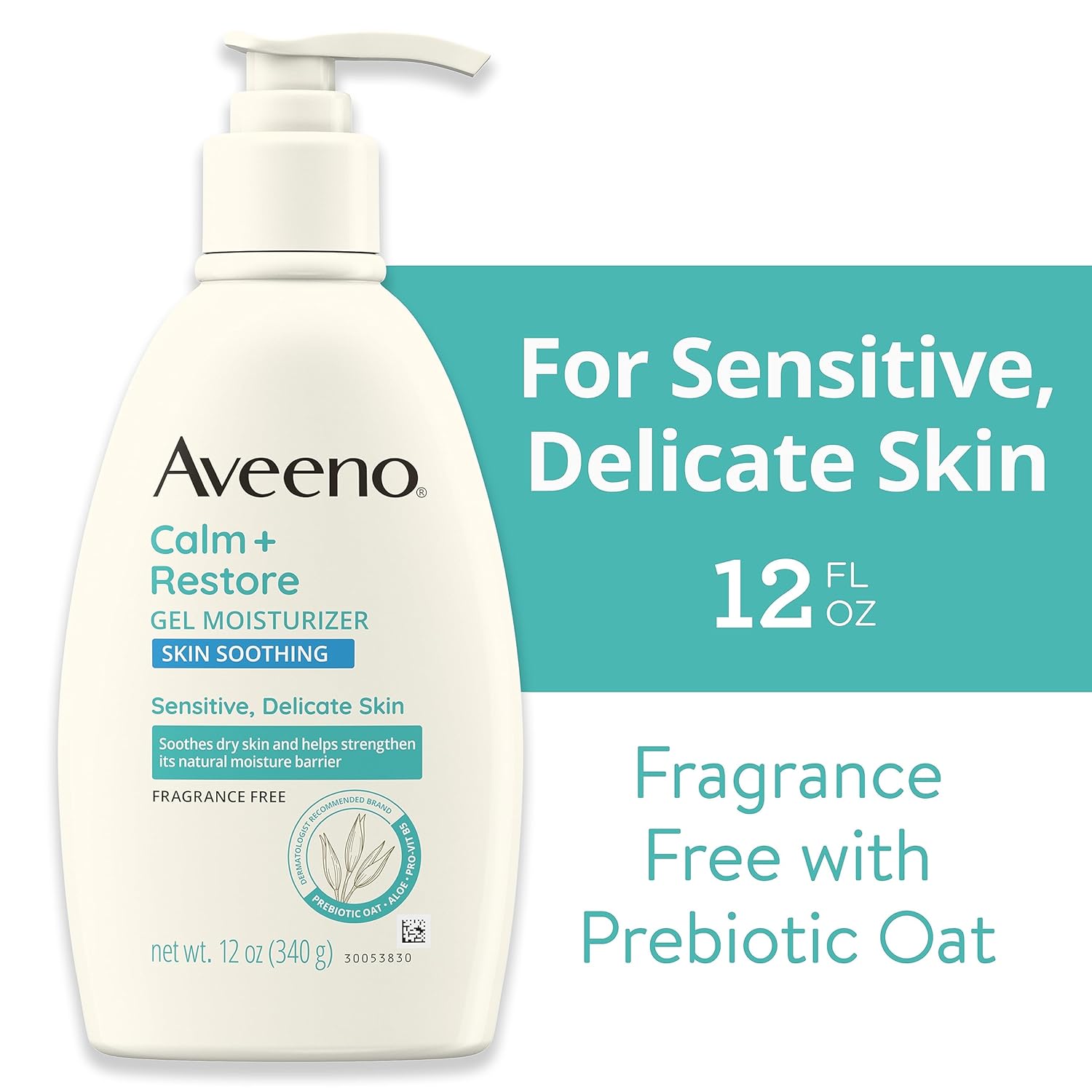 Aveeno Calm + Restore Skin Soothing Gel Moisturizer for Sensitive & Delicate Skin-340g thumbnail 3
