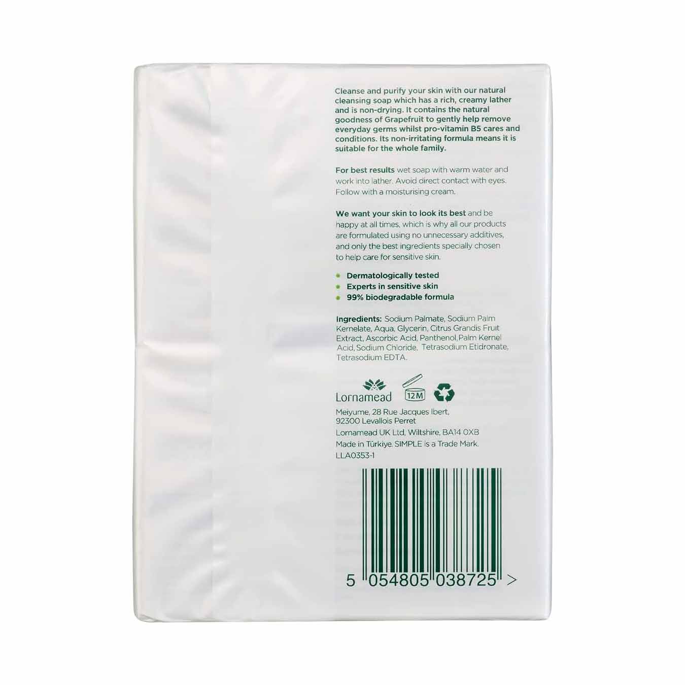 Simple Pure Soap for Sensitive Skin Twin Pack-100g