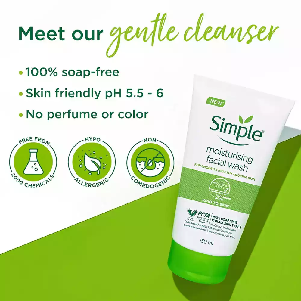 Simple Kind To Skin Moisturising Facial Wash-150ml thumbnail 6