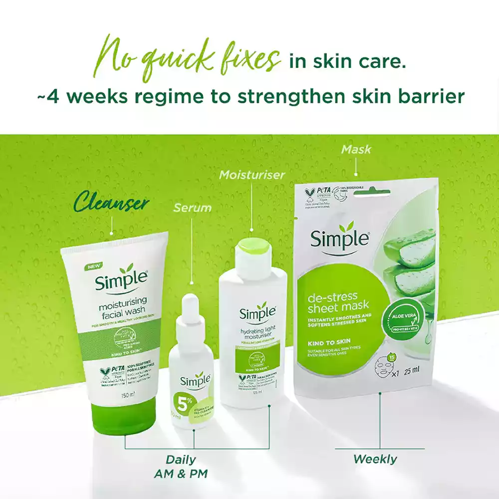 Simple Kind To Skin Moisturising Facial Wash-150ml thumbnail 7