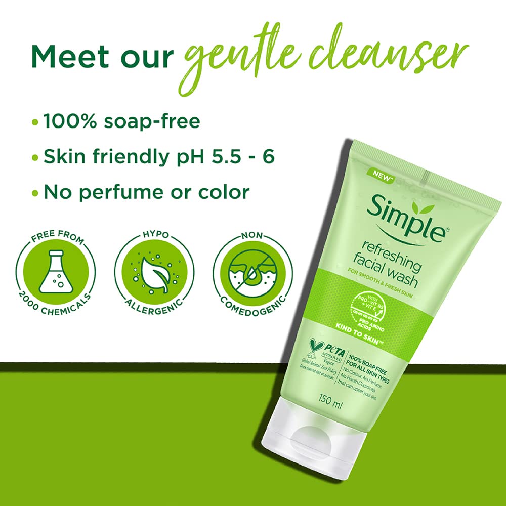 Simple Refreshing Facial Wash with Vitamin B5+E-150ml thumbnail 5