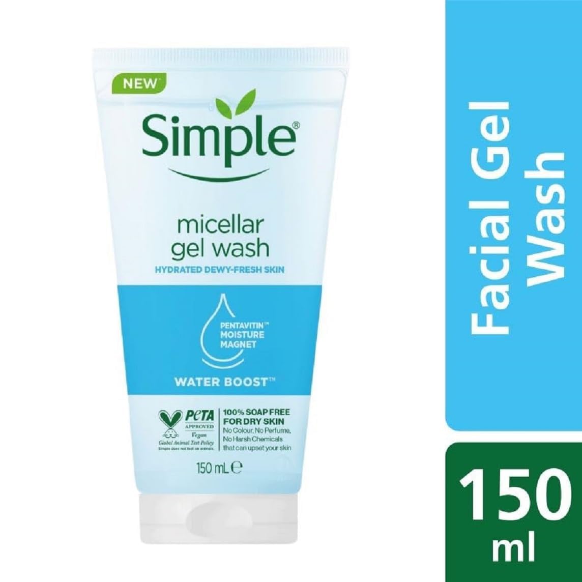 Simple Water Boost Micellar Facial Gel Wash-150ml thumbnail 3