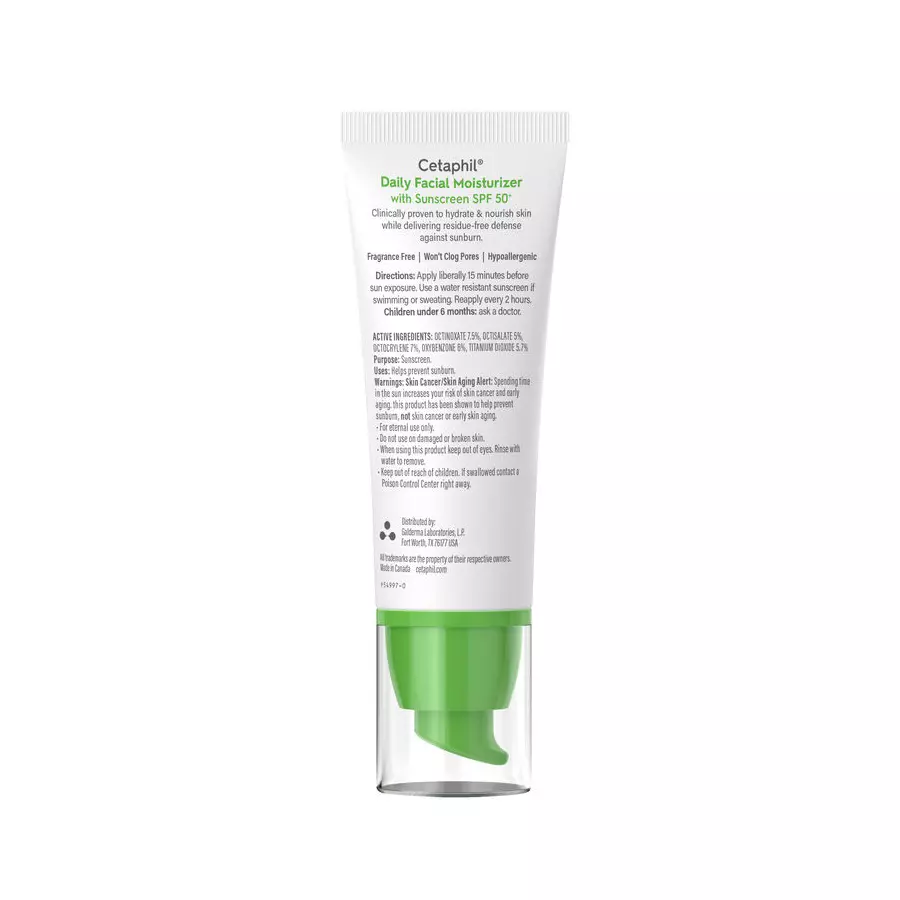 Cetaphil Daily Facial Moisturizer with Sunscreen SPF50+ Dry to Normal, Sensitive Skin-50ml