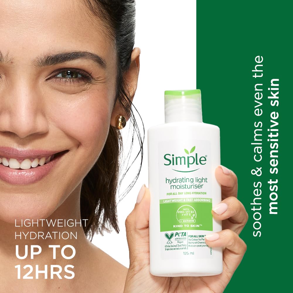 Simple Hydrating Light Moisturiser with B5, E & Niacinamide–125ml thumbnail 4