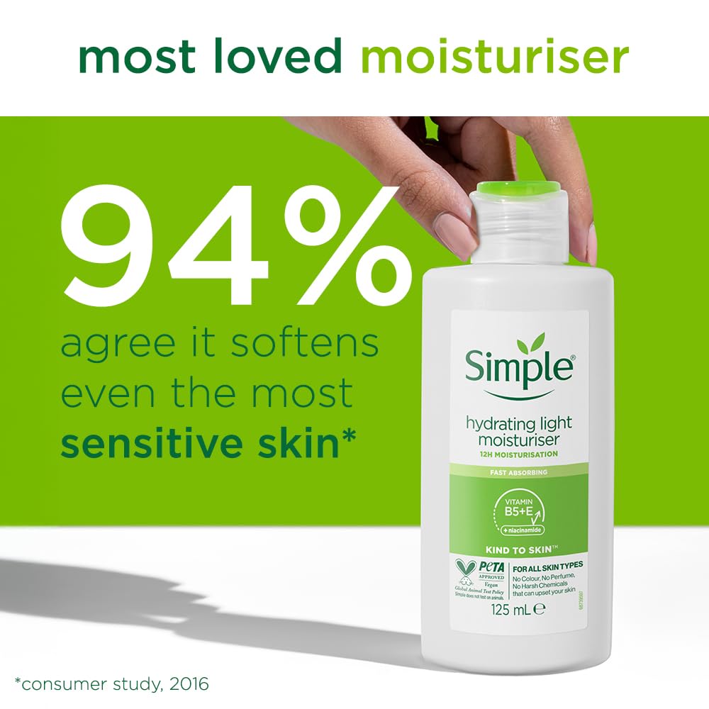 Simple Hydrating Light Moisturiser with B5, E & Niacinamide–125ml thumbnail 7