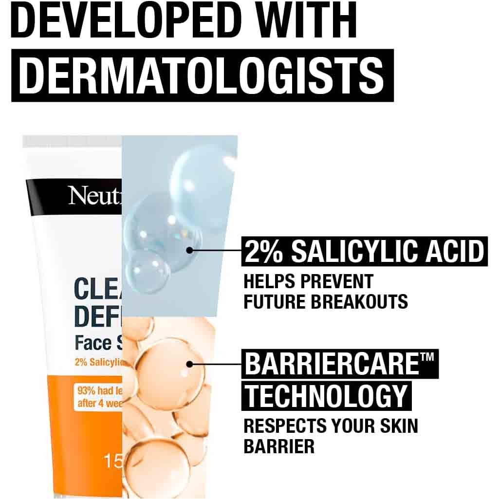 Neutrogena Clear & Defend Salicylic Acid Face Scrub-150ml thumbnail 5