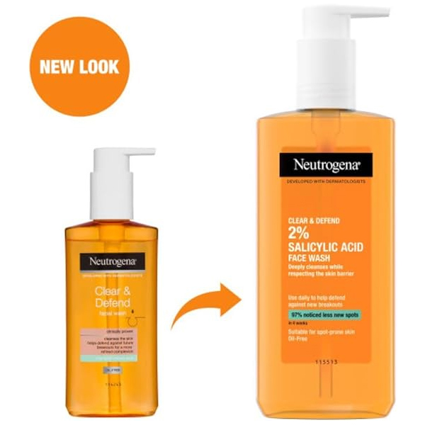 Neutrogena Clear & Defend Salicylic Acid Oil Free Face Wash-200ml thumbnail 3