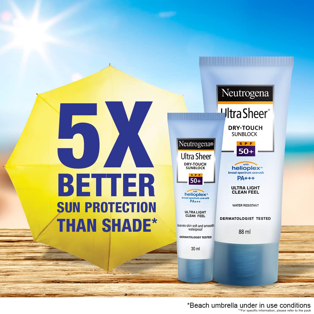 Neutrogena Ultra Sheer Dry-Touch Sunblock SPF50+ Ultra Light Clean-88ml thumbnail 6