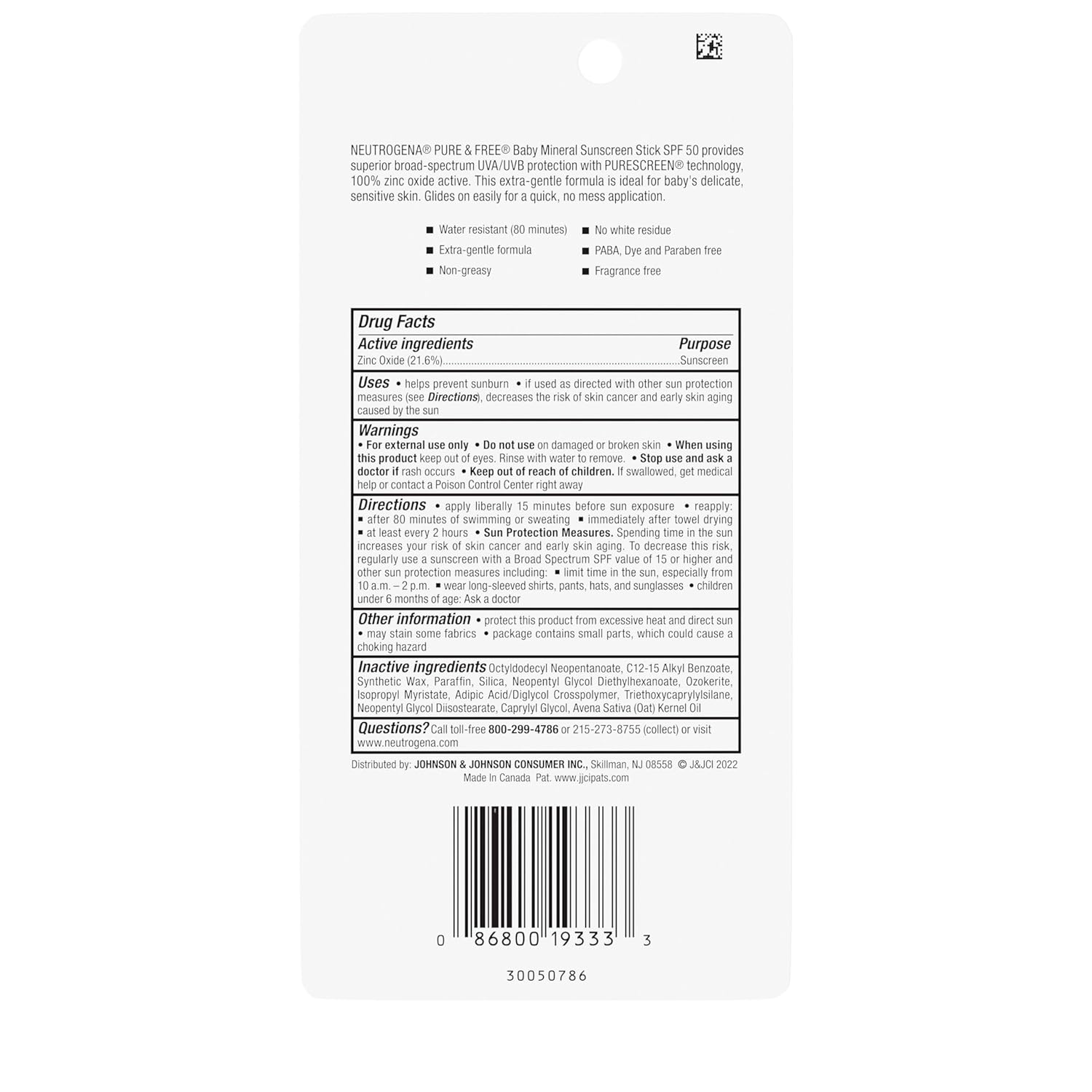 Neutrogena Pure & Free Baby Zinc Oxide Sunscreen Stick-13g thumbnail 4
