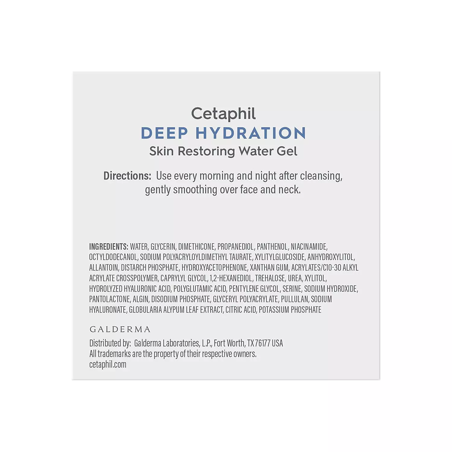 Cetaphil Deep Hydration Skin Restoring Water Gel With Hyaluronic Acid-48g