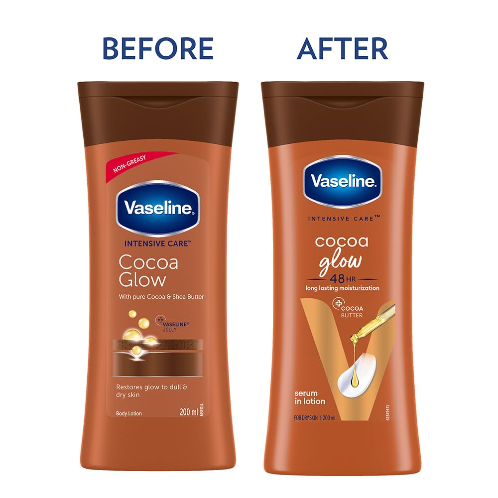 Vaseline Lotion Intensive Care Cocoa Glow with Pure Cocoa Butter & Shea Butter-200ml thumbnail 4