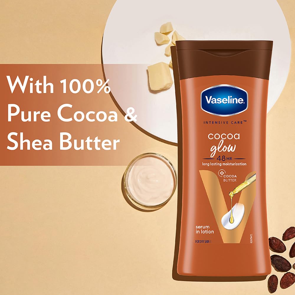 Vaseline Lotion Intensive Care Cocoa Glow with Pure Cocoa Butter & Shea Butter-200ml thumbnail 5
