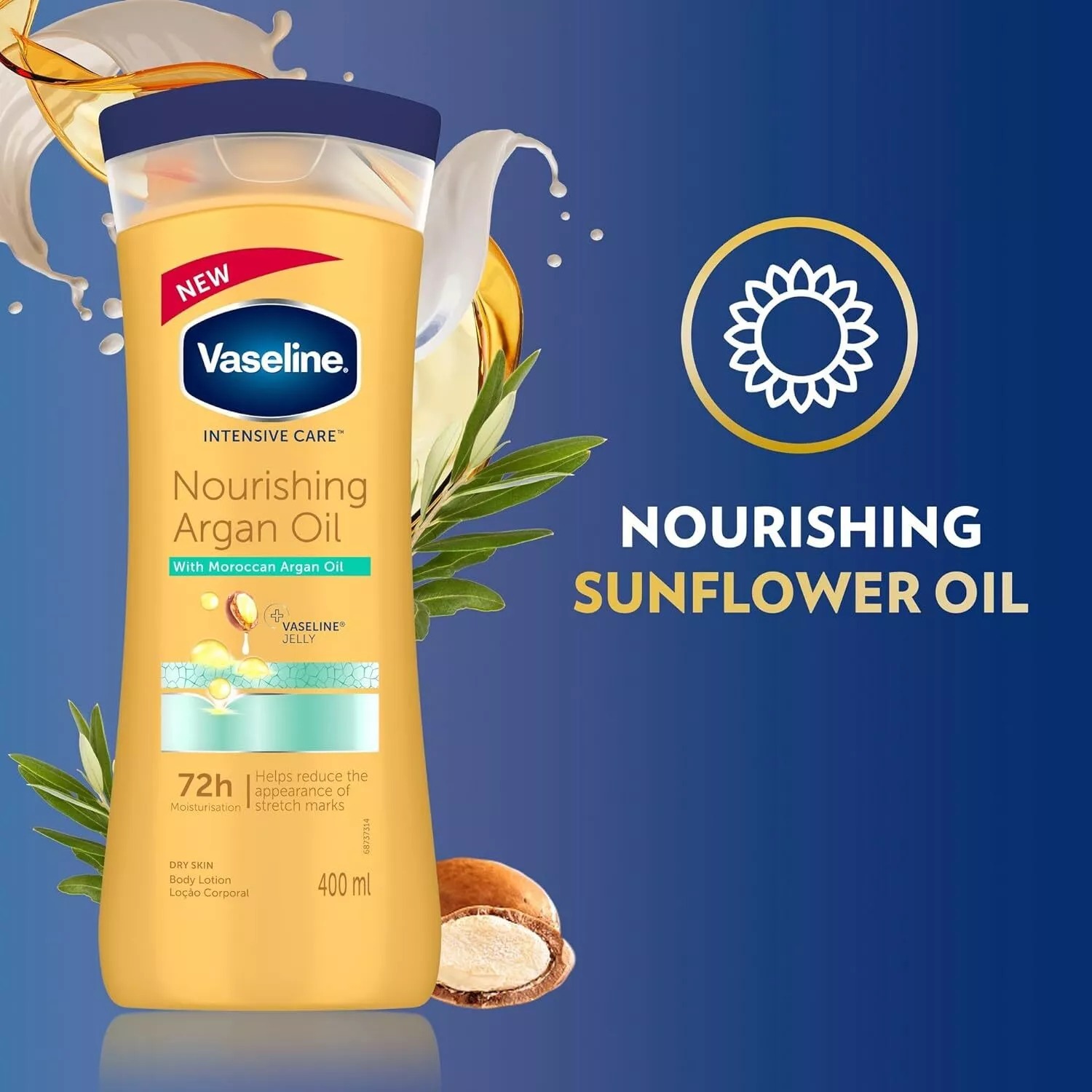 Vaseline Intensive Care Body Lotion Nourishing Argan Oil for Dry Skin-400ml thumbnail 3