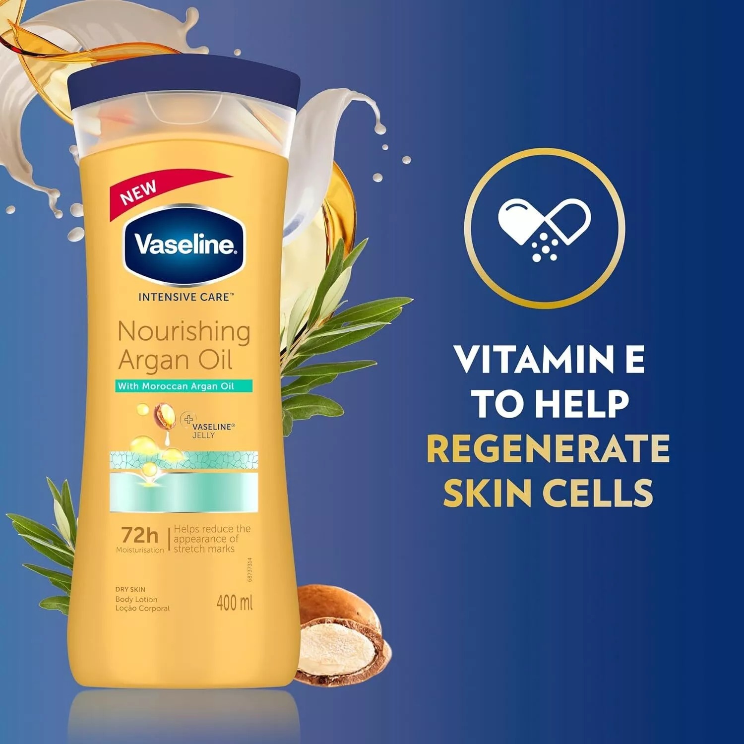 Vaseline Intensive Care Body Lotion Nourishing Argan Oil for Dry Skin-400ml thumbnail 5