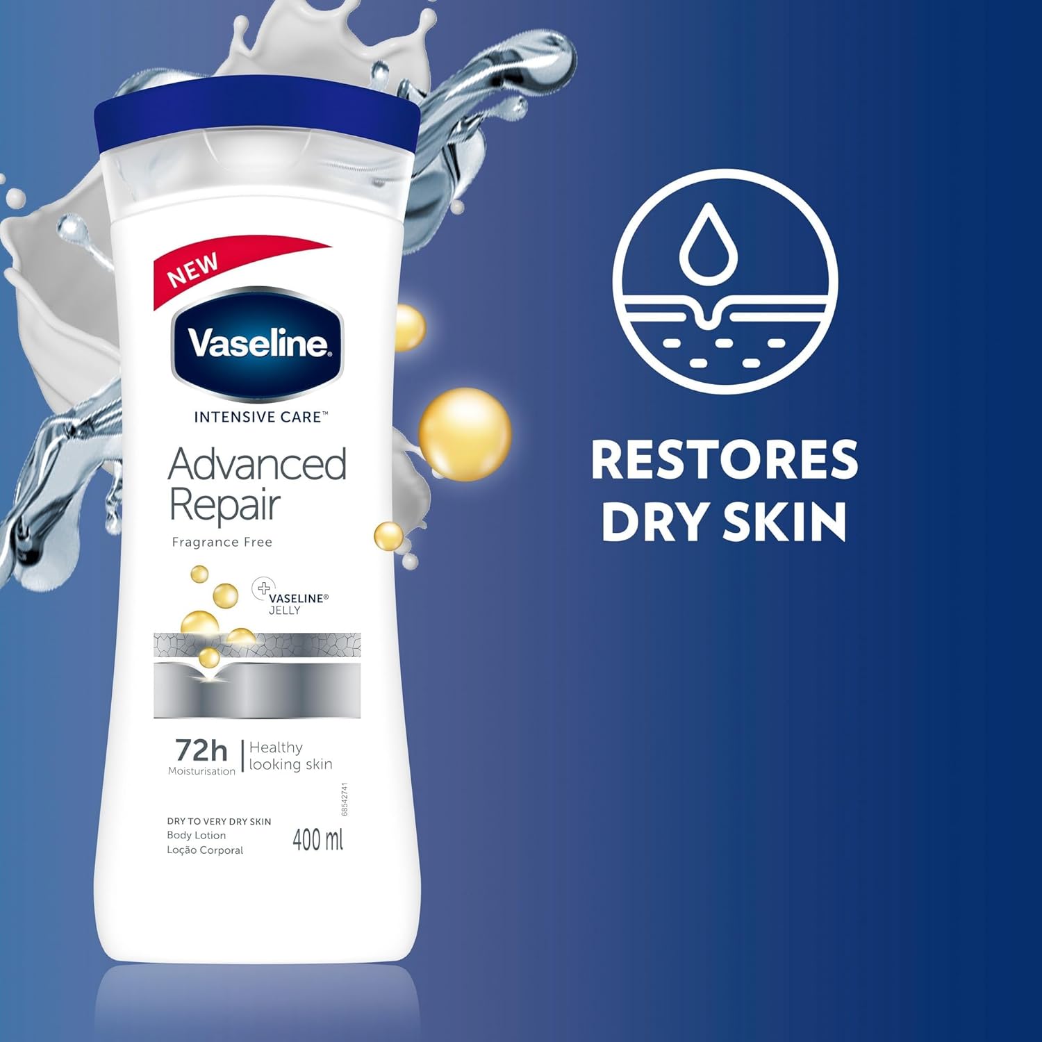 Vaseline Intensive Care Advanced Repair Fragrance Free Body Lotion for Healthy Looking Skin-400ml thumbnail 7