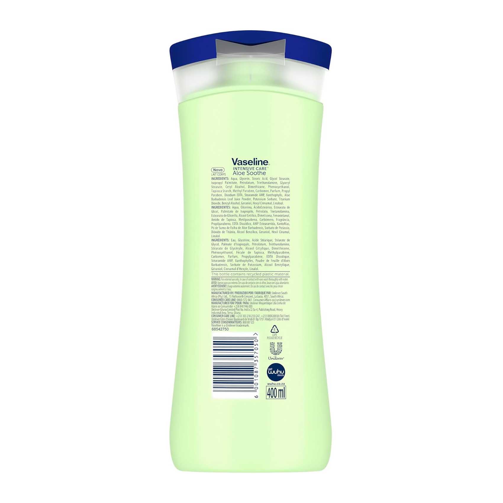 Vaseline Intensive Care Body Lotion Aloe Soothe with Pure Aloe-400ml thumbnail 3