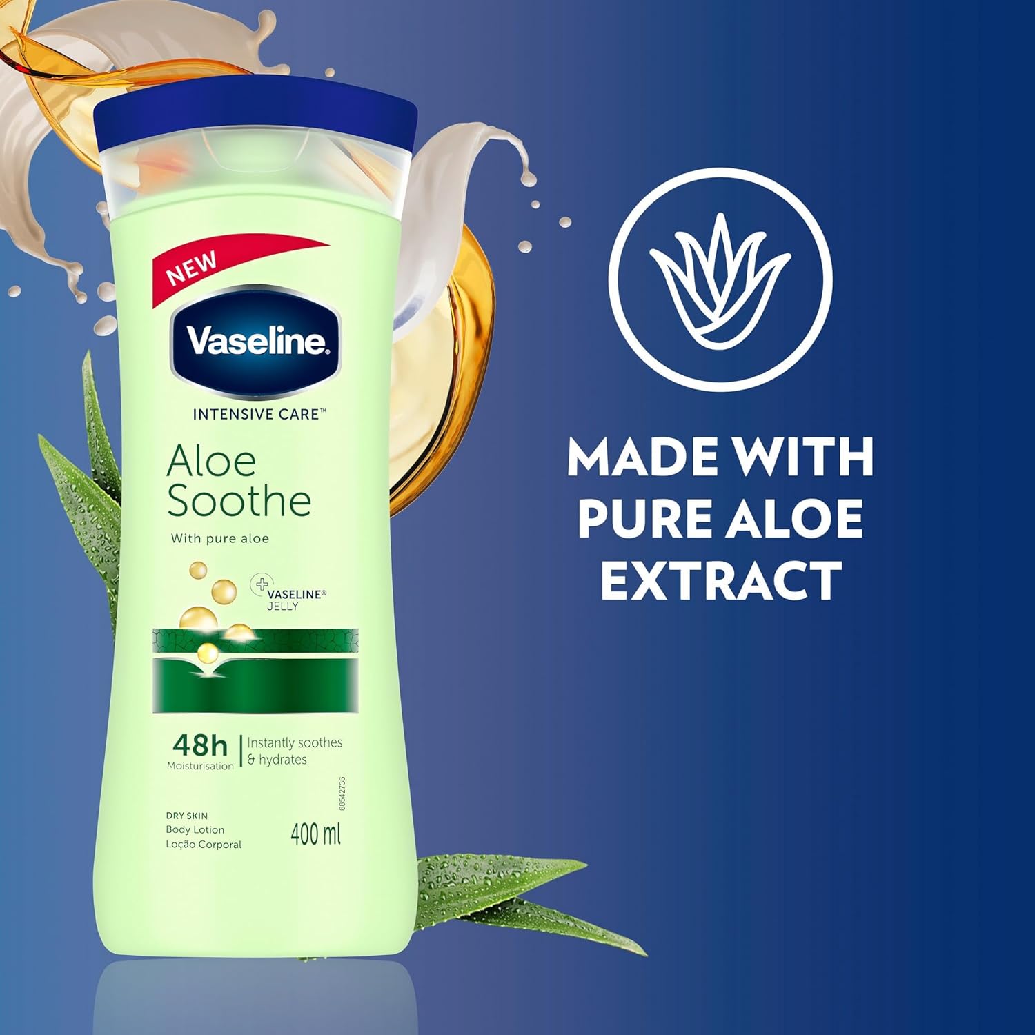 Vaseline Intensive Care Body Lotion Aloe Soothe with Pure Aloe-400ml thumbnail 8