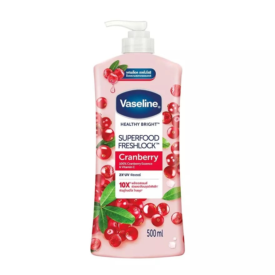 Vaseline Healthy Bright Superfood Freshlock Cranberry Body Lotion with Vitamin C-500ml