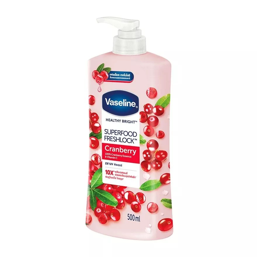 Vaseline Healthy Bright Superfood Freshlock Cranberry Body Lotion with Vitamin C-500ml