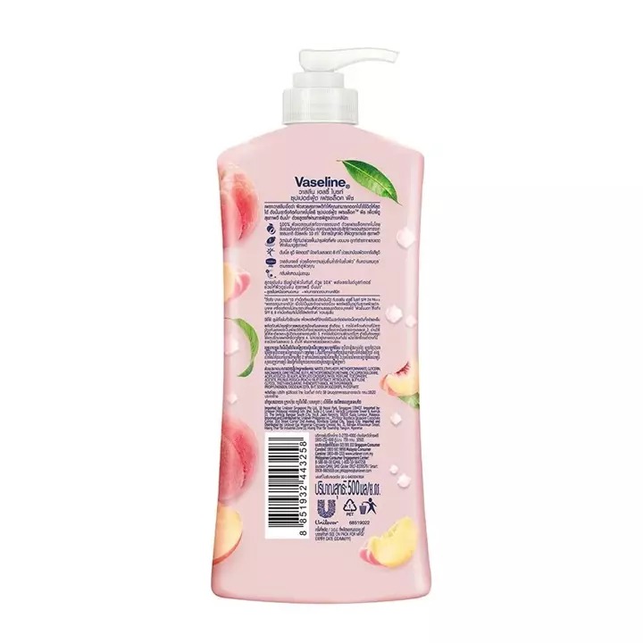 Vaseline Healthy Bright Superfood Freshlock Peach Body Lotion with Vitamin C-500ml thumbnail 3