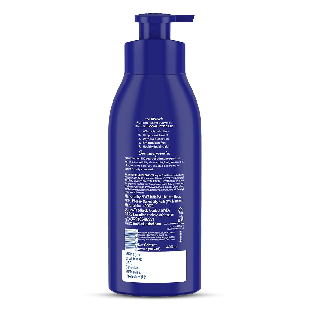 Nivea 5-In-1 Body Milk for Dry Skin with Almond Oil & Vitamin E-400ml