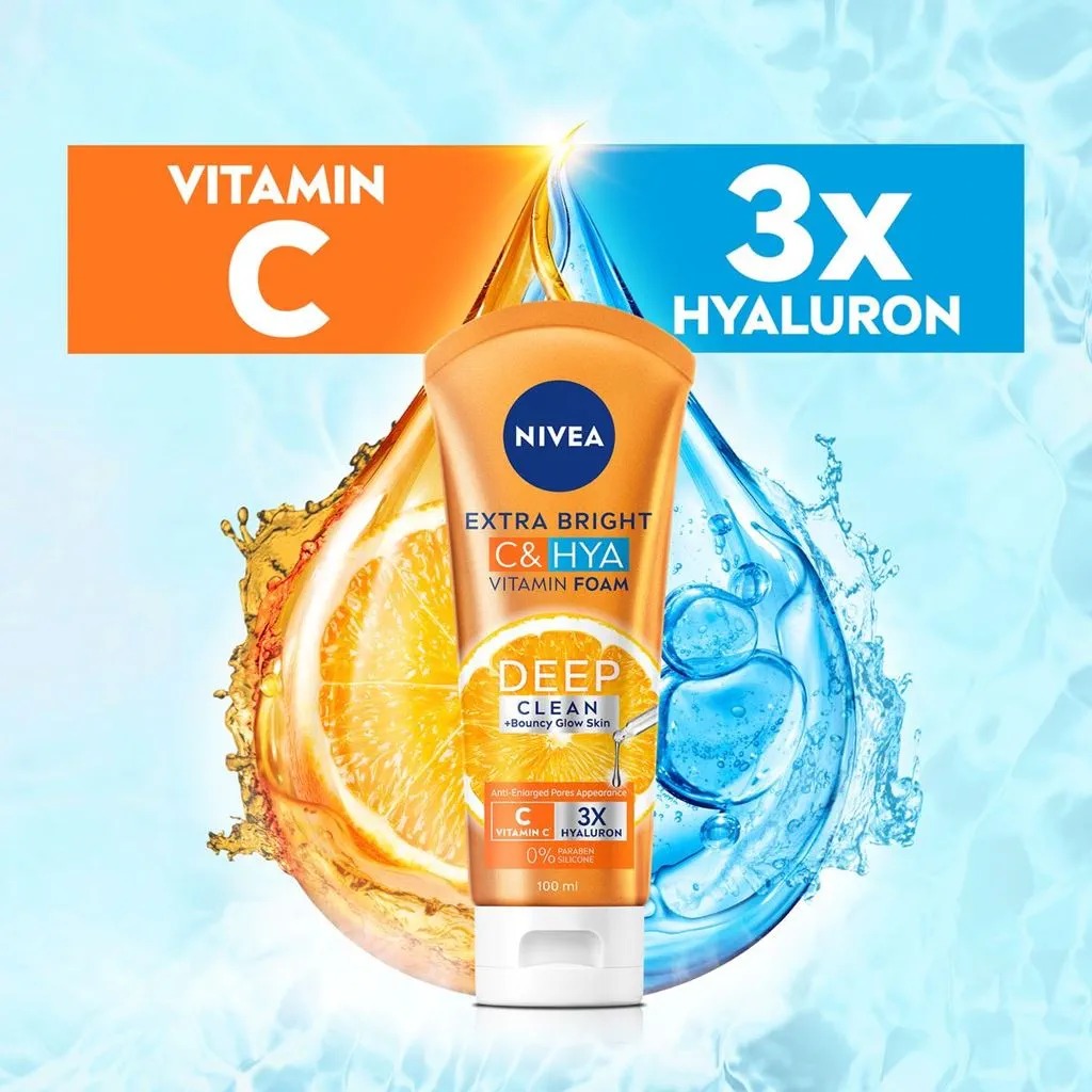 Nivea Extra Bright C & HYA Vitamin Foam Deep Clean-100ml thumbnail 4