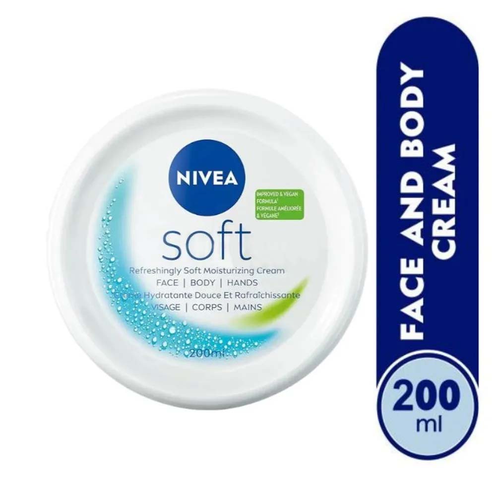 NIVEA Soft Moisturizing Cream for Face, Body & Hands-200ml