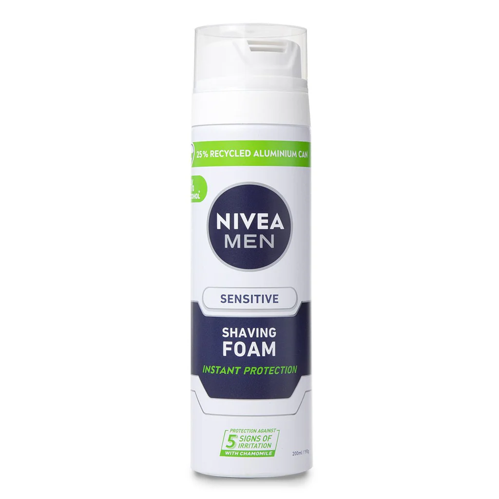 Nivea Men Sensitive Shaving Foam Instant Protection with Vitamin E & Chamomile Enriched-200ml