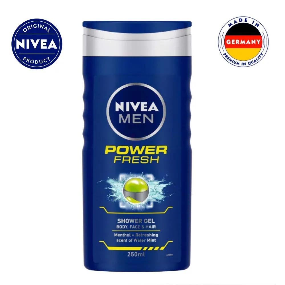 Nivea Men Power Fresh Shower Gel for Body, Face & Hair 250ml