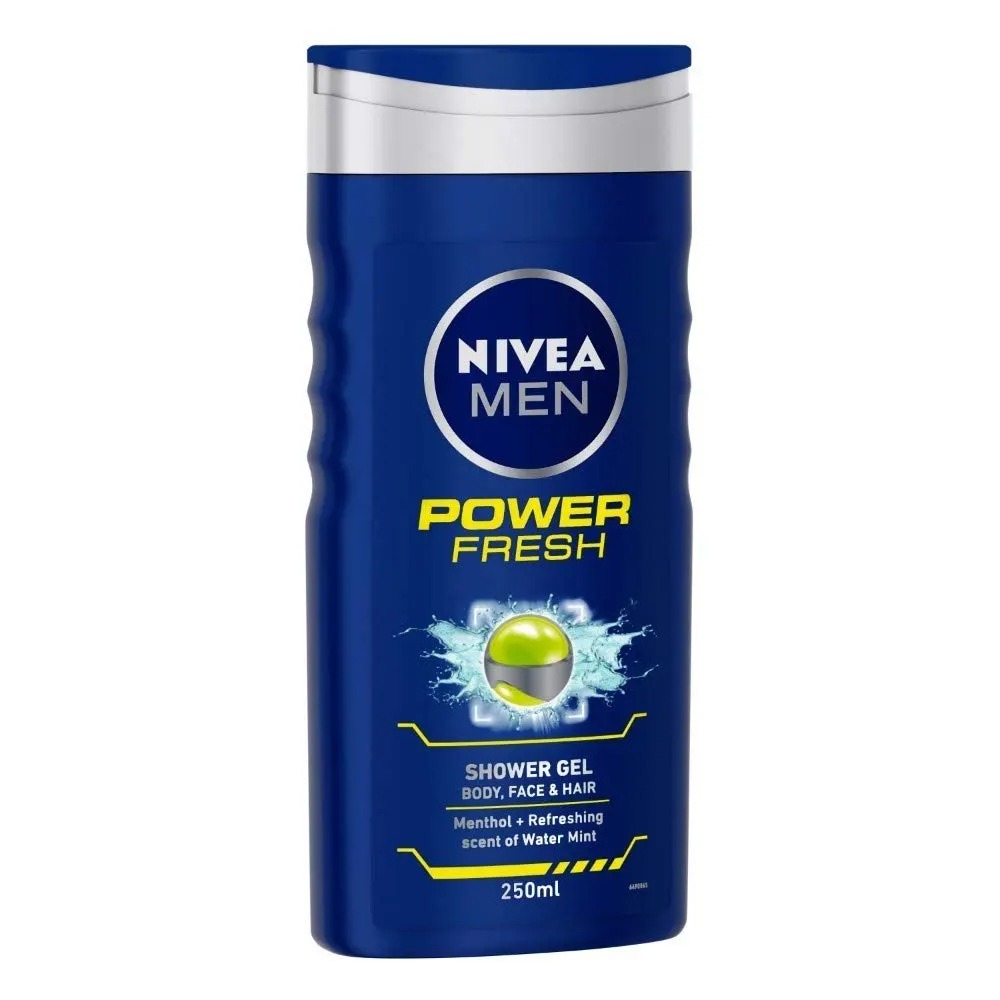 Nivea Men Power Fresh Shower Gel for Body, Face & Hair 250ml