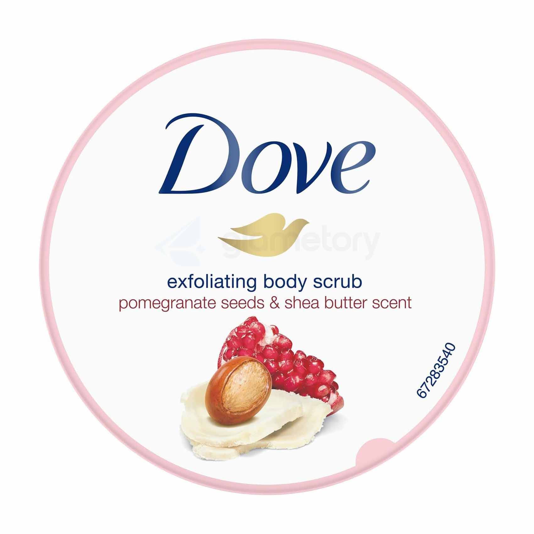 Dove Exfoliating with Pomegranate Seeds & Shea Butter Scent Body Scrub-225ml