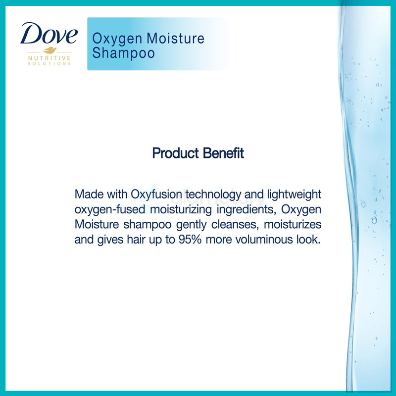 Dove Oxygen Moisture Shampoo-330ml thumbnail 3