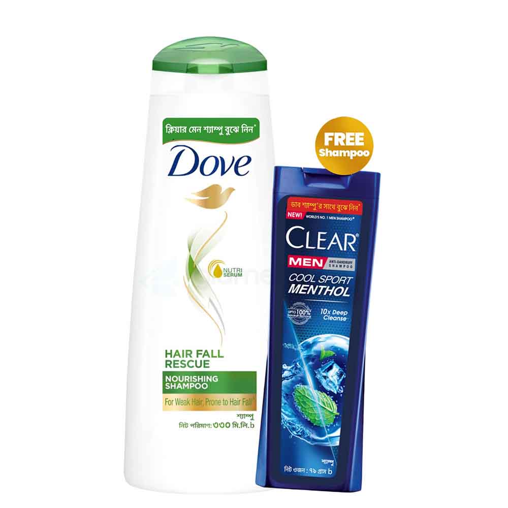 Dove Hair Fall Rescue Shampoo-330ml Free Clear Men Shampoo-79ml
